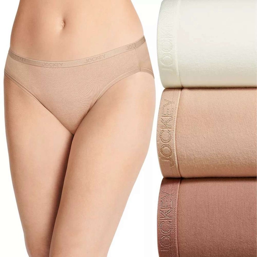 Panties * | Women'S Jockey 3-Pk. Organic Cotton Stretch Bikini Panty Set 2880