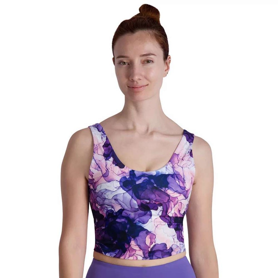 Bras * | Gaiam Flow Olivia Print Medium-Impact Longline Sports Bra