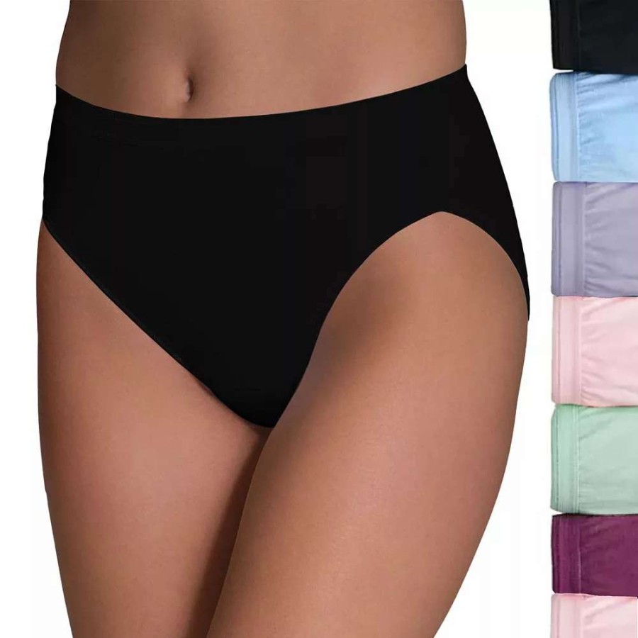 Panties * | Women'S Fruit Of The Loom Signature 100% Cotton 7-Pack Hi-Cut Panty Set 7Dkhcap