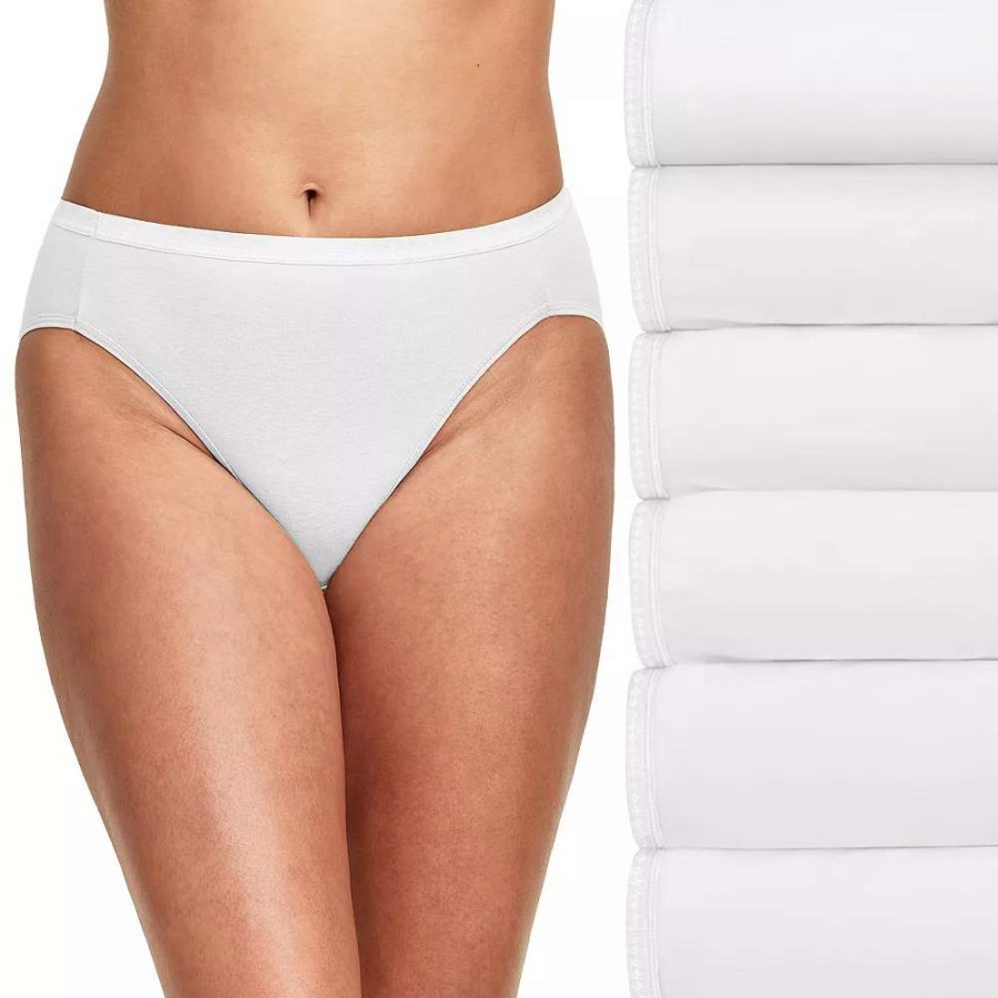 Panties * | Women'S Hanes Ultimate 6-Pack Breathable Cotton Hi Cut Panty 43H6Cc