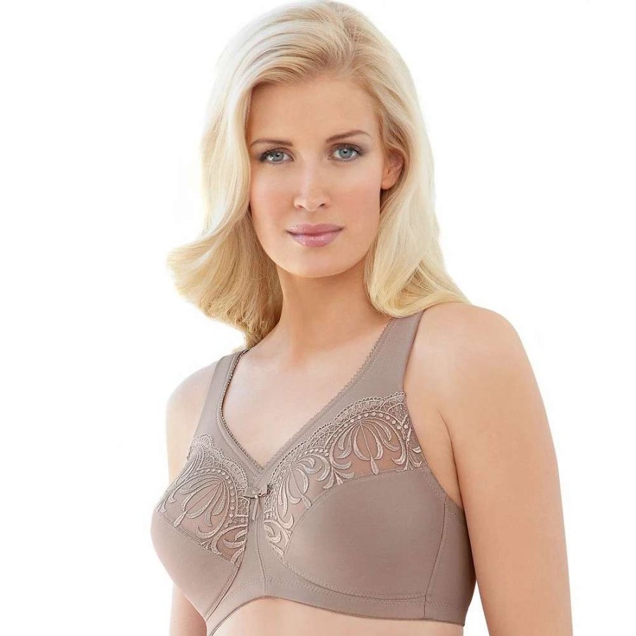 Bras * | Glamorise Bra: Magiclift Embroidered Full-Figure Bra 1016 Women'S