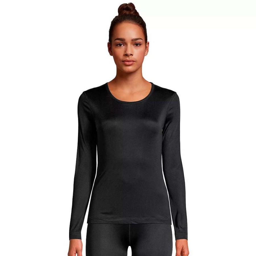 Tops * | Women'S Lands' End Silk Interlock Crewneck Undershirt