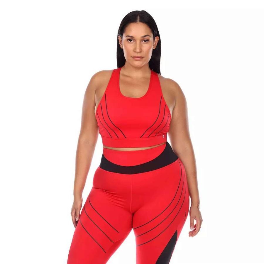 Bras * | Wm Fashion Plus Size Cut Out Back Mesh Sports Bra