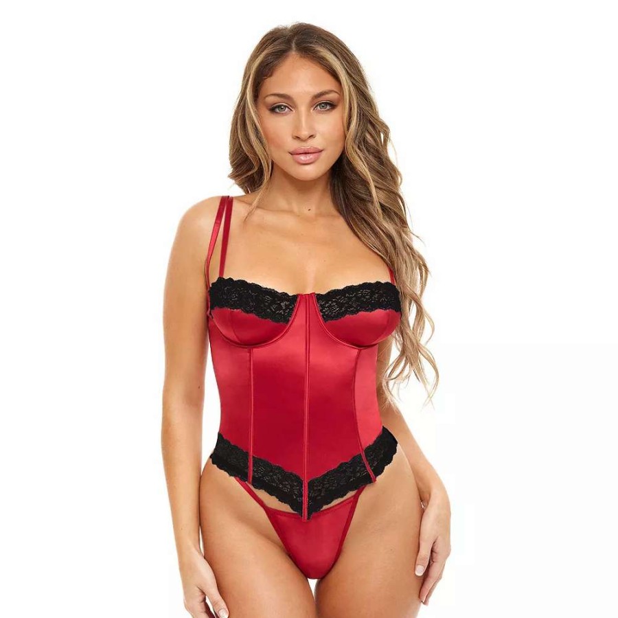 Lingerie * | Women'S Oh La La Cheri Tempest 2-Piece Bustier & Thong Panty Lingerie Set 61-11767