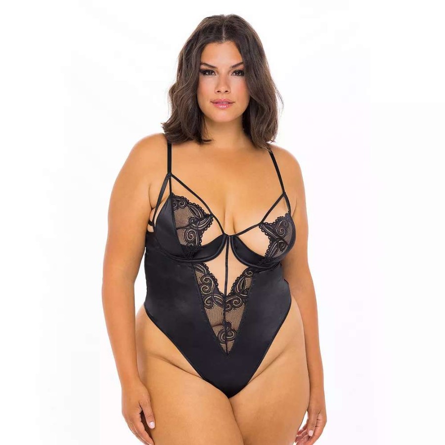 Lingerie * | Plus Size Oh La La Cheri Ivy Underwire Lace Bodysuit 51-11608X