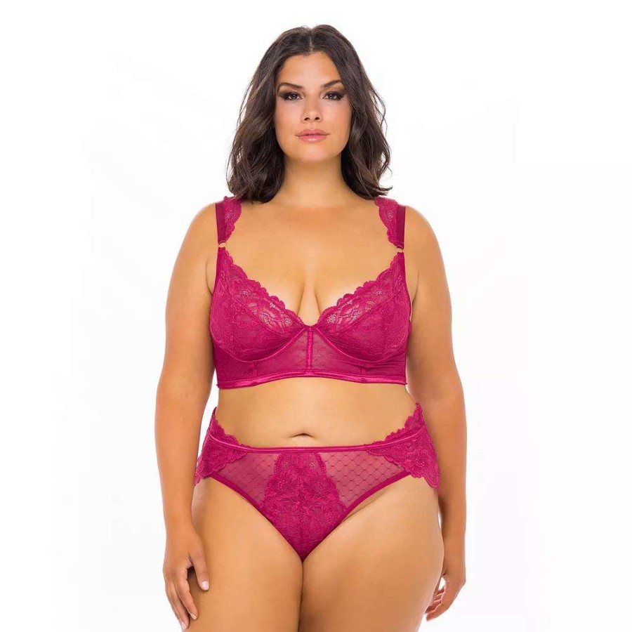 Lingerie * | Plus Size Oh La La Cheri Harper Underwire Bra & High Waisted Panty Set 40-11624X