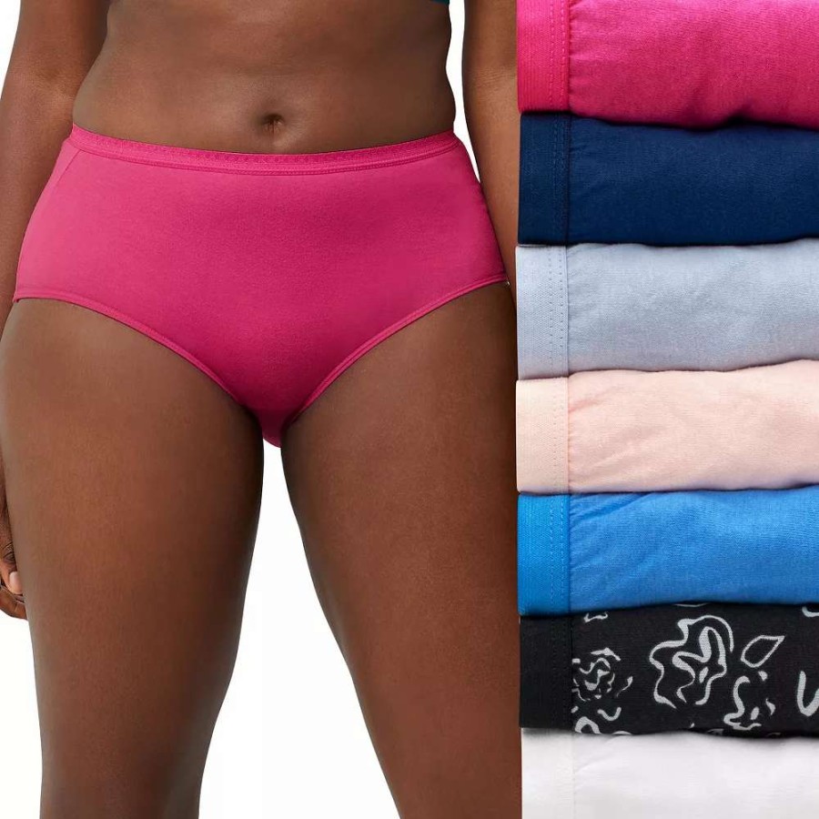 Panties * | Women'S Hanes Ultimate 6+1 Bonus Pack Cotton Brief Panty Set 40H7Cc