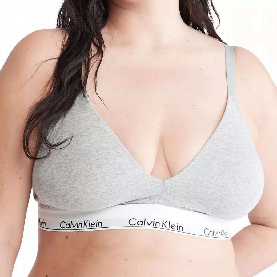 Bras * | Plus Size Calvin Klein Modern Cotton Lightly Lined Triangle Bralette Qf7062