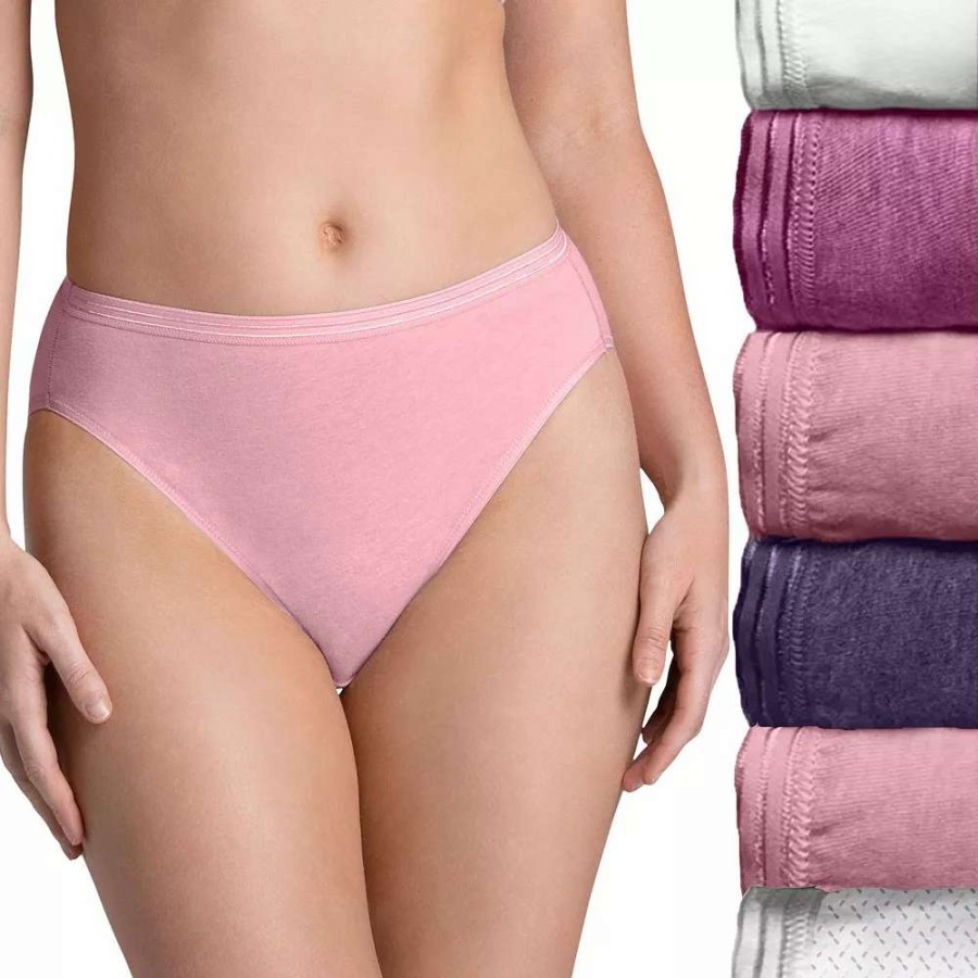 Panties * | Women'S Fruit Of The Loom Signature 6-Pack Ultra Soft Hi-Cut Panty Set 6Duskhc