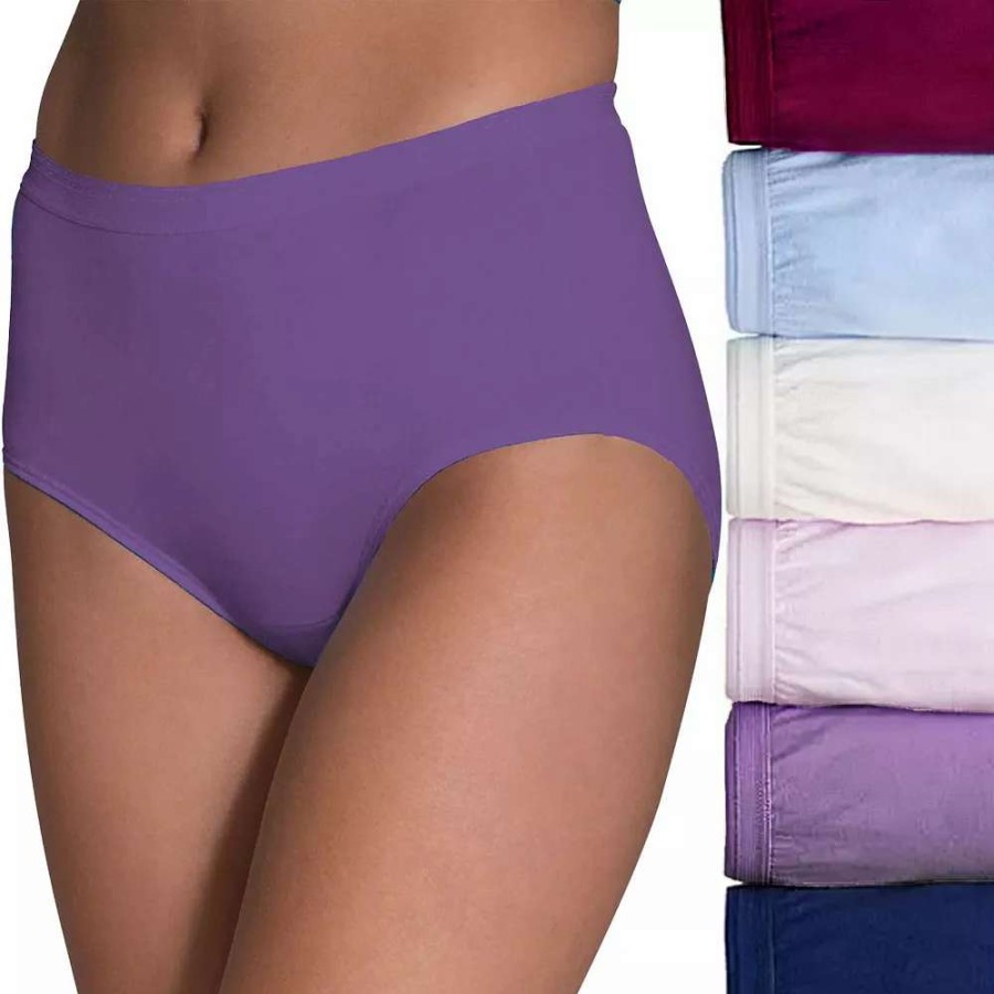 Panties * | Women'S Fruit Of The Loom 6-Pack Signature Cotton High-Cut Brief Panty Set 6Dkhcap