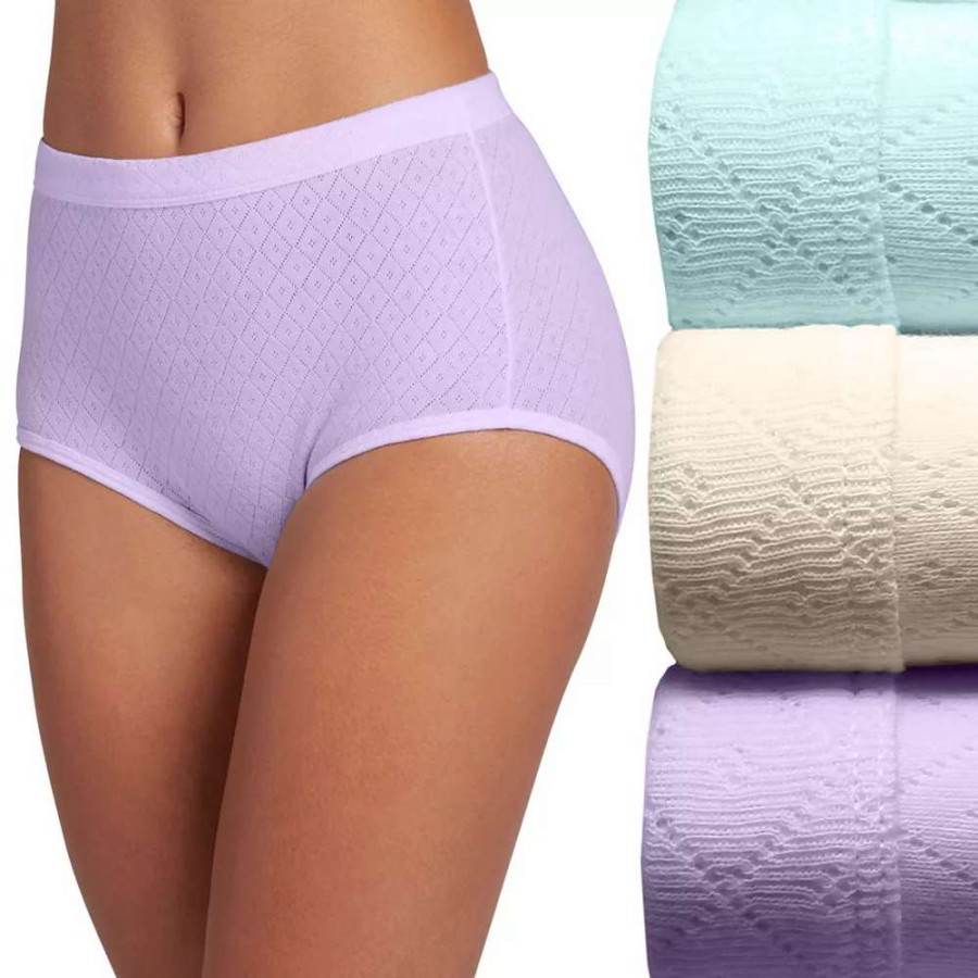 Panties * | Women'S Jockey Elance Breathe 3-Pack Pointelle Briefs Panty Set 1542