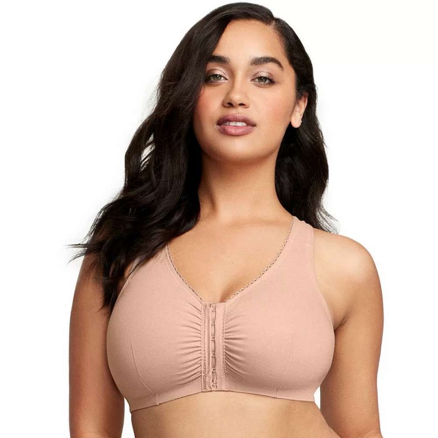 Bras * | Plus Size Glamorise Full-Figure Complete Comfort Wire-Free Cotton T-Back Bra 1908