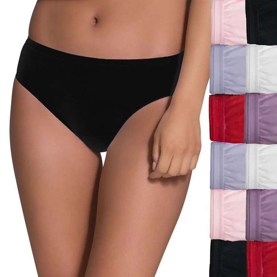 Panties * | Women'S Fruit Of The Loom 12-Pack Cotton Bikini Panty Set 12Dbikk