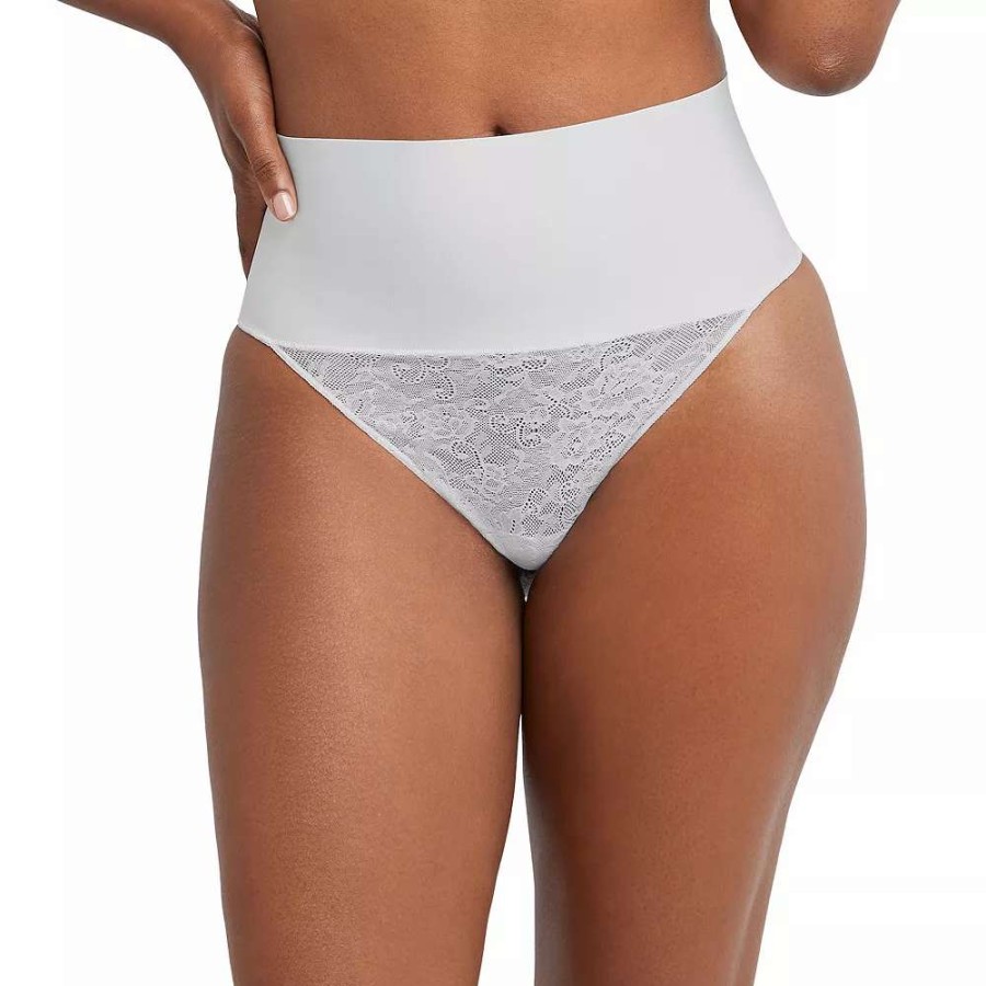 Bottoms * | Women'S Maidenform Tame Your Tummy Lace Thong Panty Dm0049