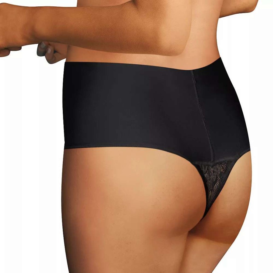 Bottoms * | Women'S Maidenform Tame Your Tummy Lace Thong Panty Dm0049