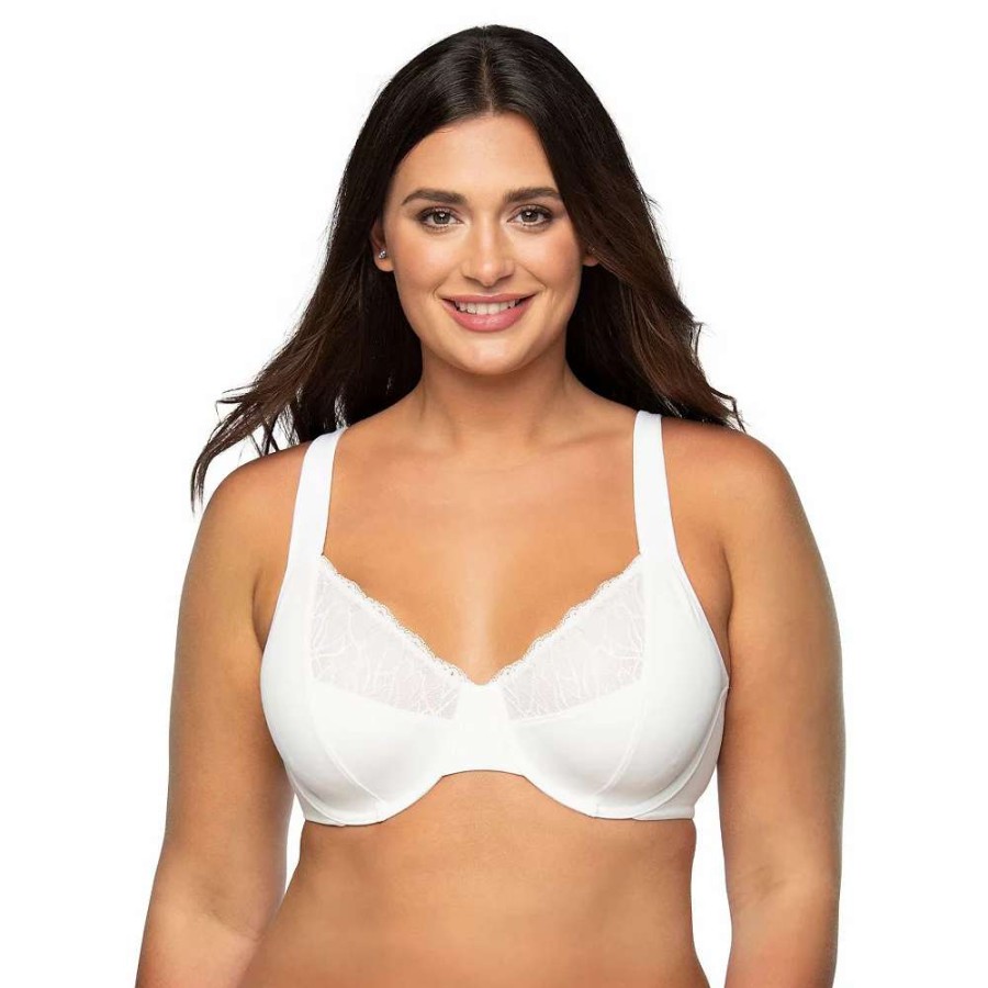 Bras * | Vanity Fair Flattering Lace Full Figure Underwire Minimizer Bra 76014