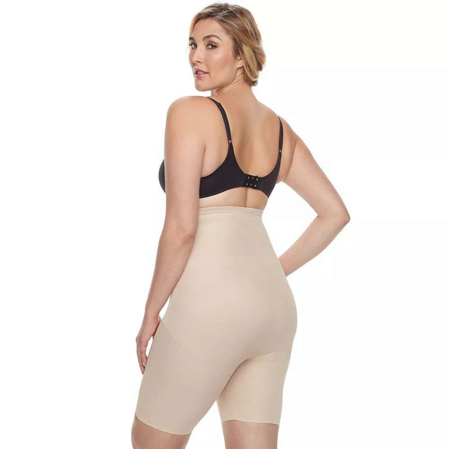 Bottoms * | Naomi & Nicole Shapewear Women'S Plus Size Unbelievable Comfort Hi Waist Thigh Slimmer 7779