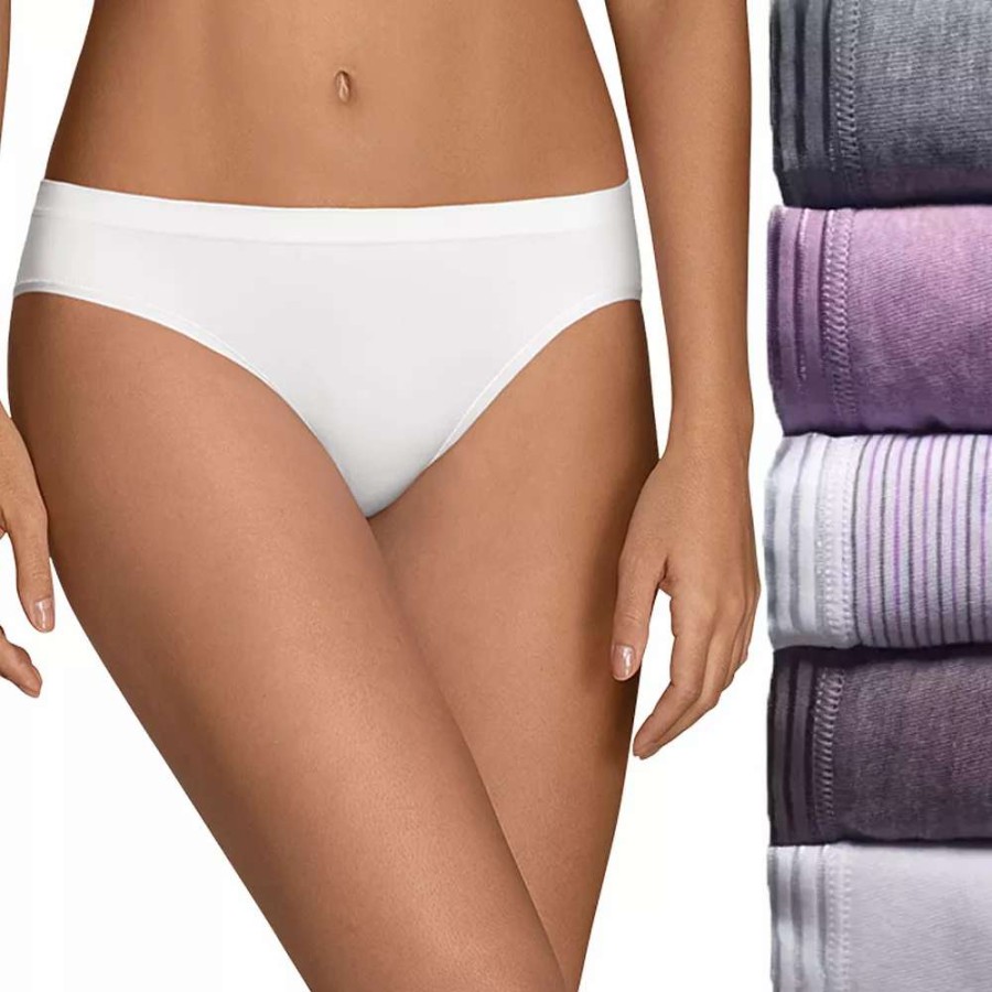 Panties * | Women'S Fruit Of The Loom Signature 5-Pack Ultra Soft Bikini Panties 5Duskbk