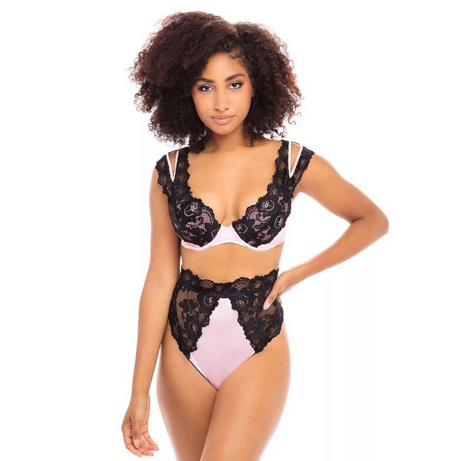 Lingerie * | Women'S Oh La La Cheri Padded Bra & Matching High Waist Panty Set 40-11435