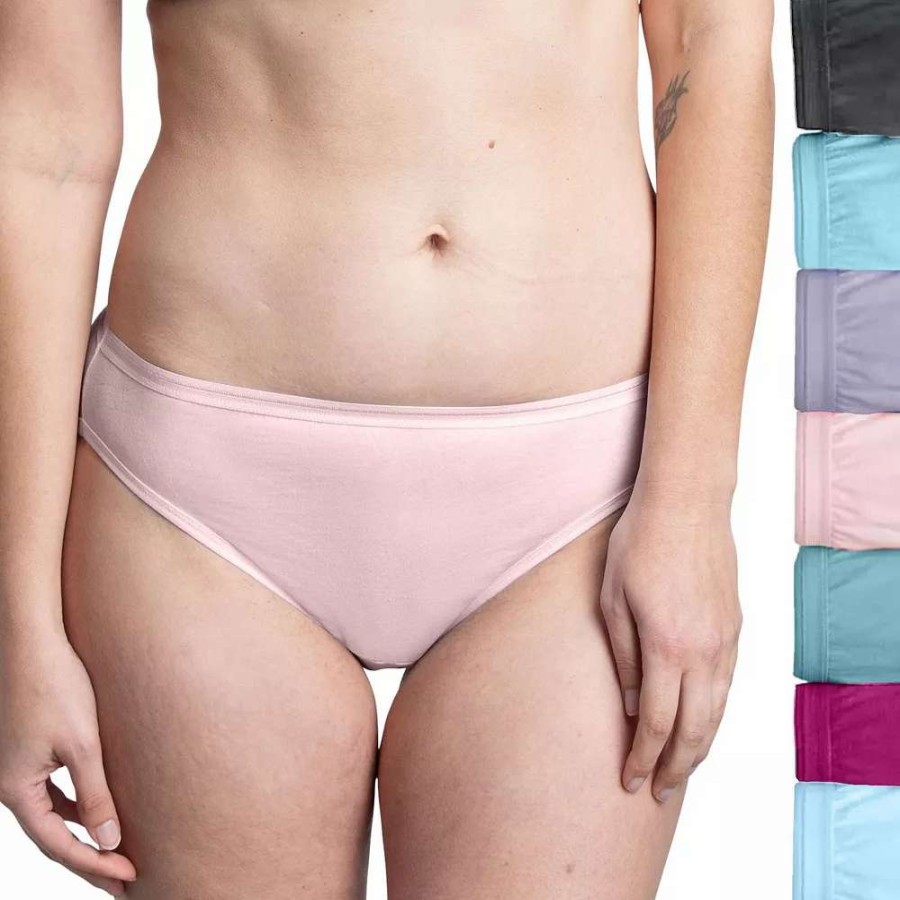 Panties * | Women'S Fruit Of The Loom Signature 100% Cotton 7-Pack Bikini Panty Set 7Dkbkap