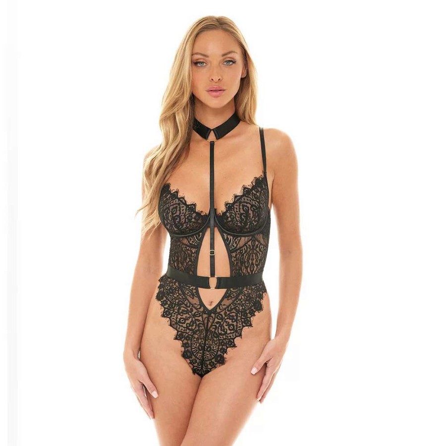 Lingerie * | Women'S Oh La La Cheri Esther Lace Bodysuit 51-11906