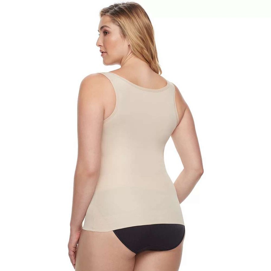 Tops * | Plus Size Naomi & Nicole Shapewear Unbelievable Comfort Step-In Torsette Camisole 7770