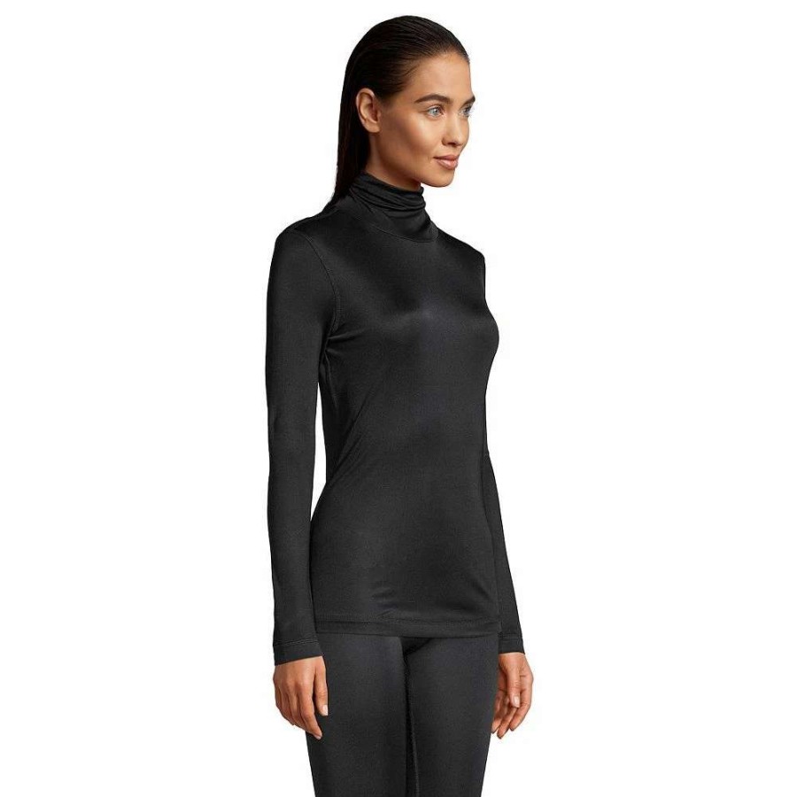 Tops * | Petite Lands' End Silk Interlock Turtleneck Undershirt