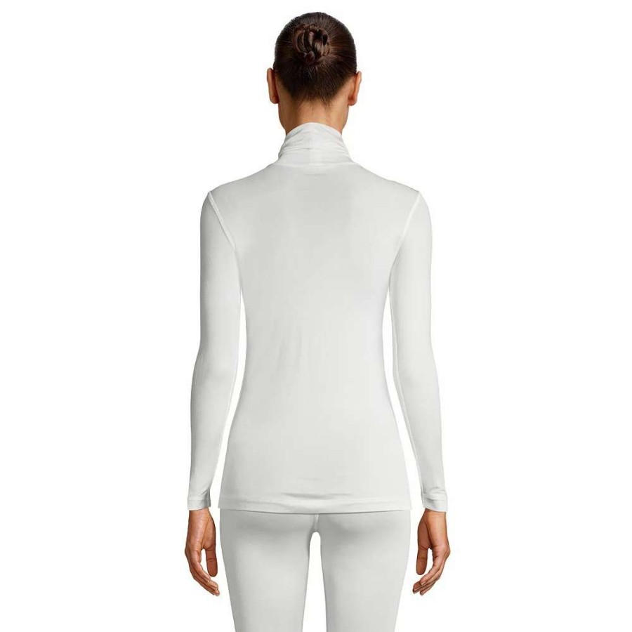 Tops * | Petite Lands' End Silk Interlock Turtleneck Undershirt