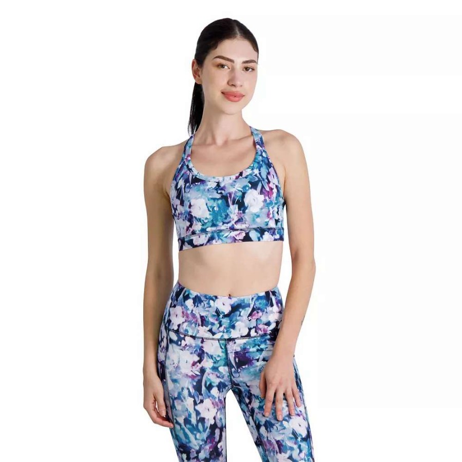 Bras * | Gaiam Shiva Willow Print Medium-Impact Sports Bra