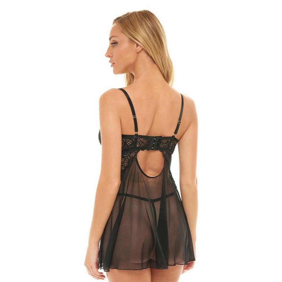 Lingerie * | Women'S Oh La La Cheri Piper 2-Piece Mesh Chemise & G-String Panty Lingerie Set 75-11910