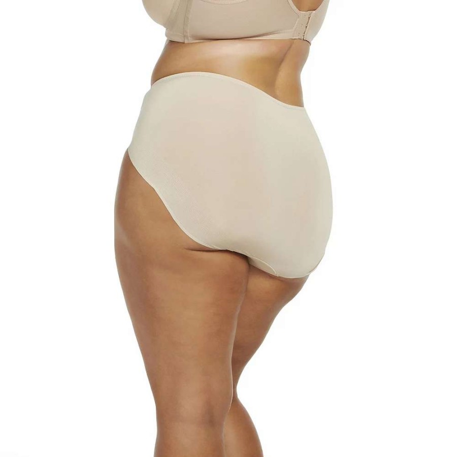 Bottoms * | Plus Size Naomi & Nicole Shapewear No Show, No Lines Hi-Cut Brief Panty A814