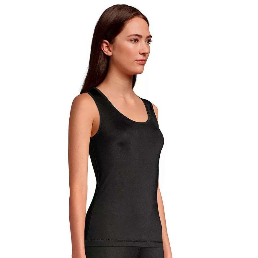 Tops * | Women'S Lands' End Thermaskin Heat Tank Undershirt Black