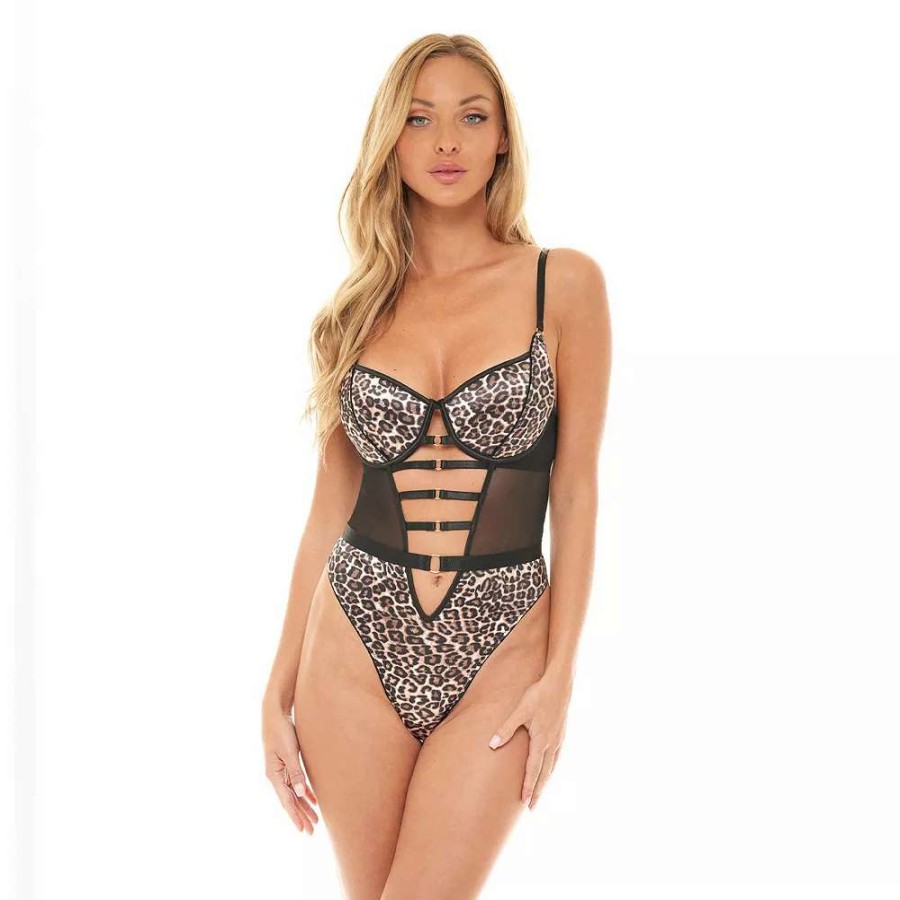 Lingerie * | Women'S Oh La La Cheri Journee Mesh & Sateen Bodysuit 51-11804