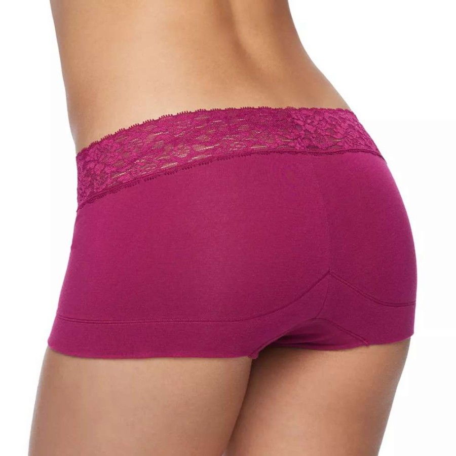 Panties * | Women'S Maidenform Cotton Dream Lace-Trim Boyshort Panty 40859