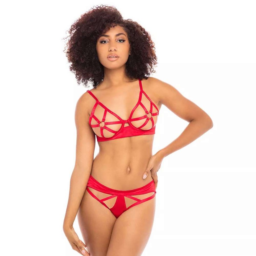 Lingerie * | Women'S Oh La La Cheri Open Cup Bra & Matching Panty Set 40-11456