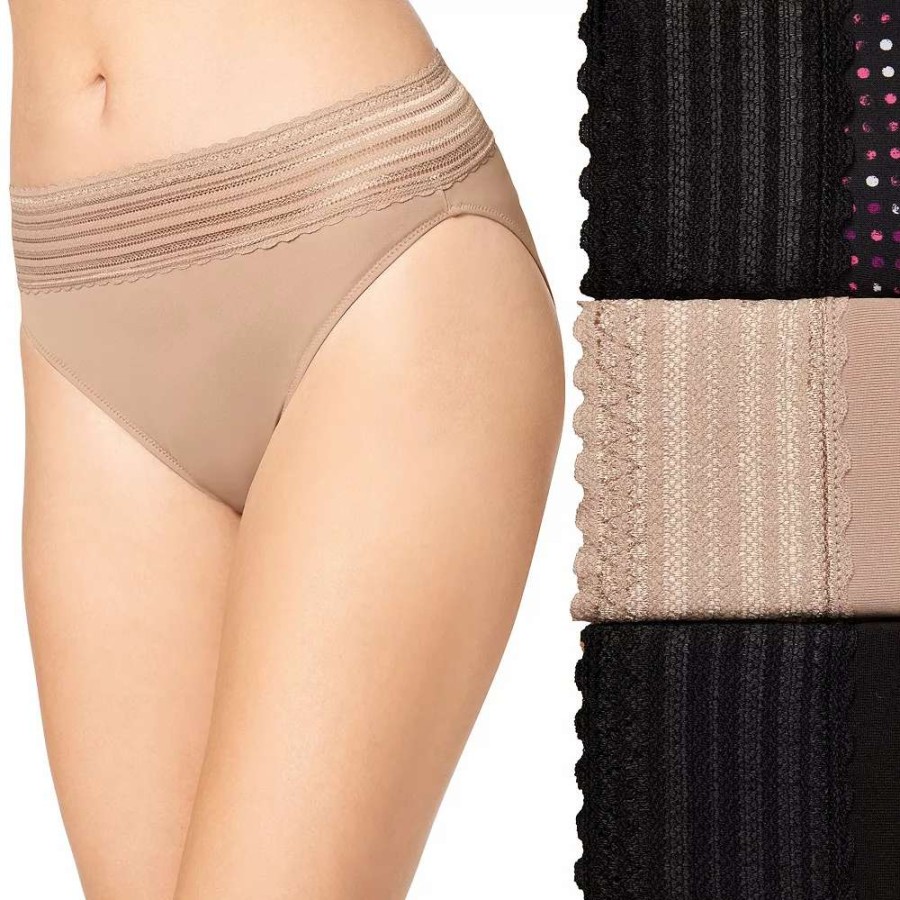 Panties * | Womens Warners 3 Pack No Pinching No Problems Hi-Cut With Lace 5109J3