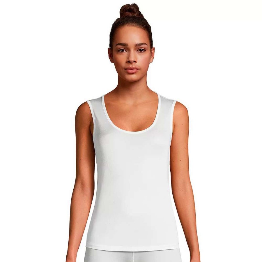 Tops * | Petite Lands' End Silk Interlock Tank Undershirt