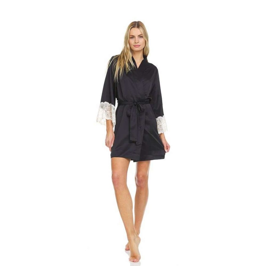 Lingerie * | Women'S Flora By Flora Nikrooz Satin Wrap Robe