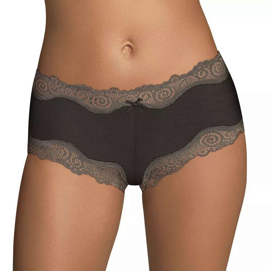 Panties * | Women'S Maidenform Scalloped Lace-Trim Modal Cheeky Hipster Panty 40837