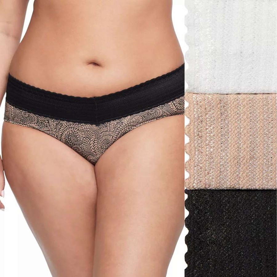 Panties * | Warners No Pinching No Problems Dig-Free Comfort Waist With Lace Microfiber Hipster 3-Pack 5609J3