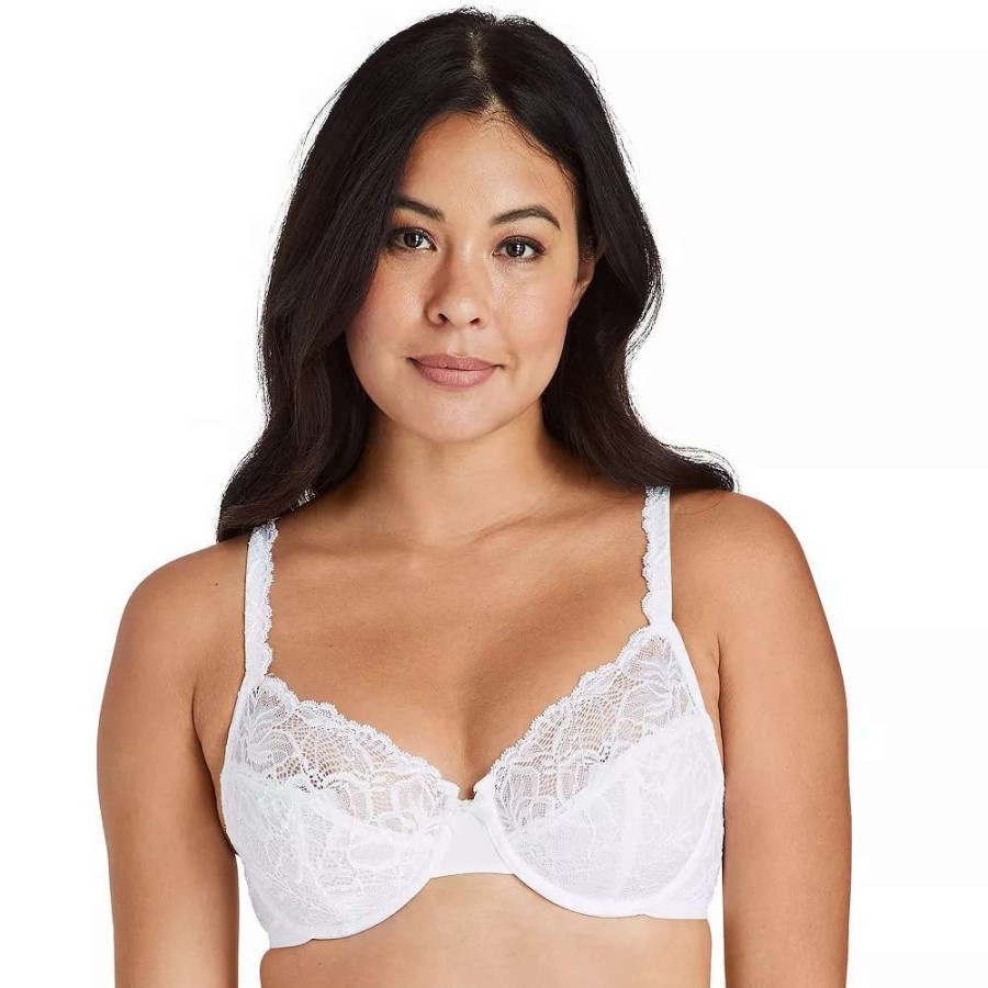 Bras * | Womens Bali Lace Desire Unlined Full Figure Underwire Bra 6543