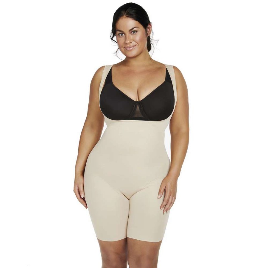 Bottoms * | Plus Size Naomi & Nicole Shapewear Unbelievable Comfort Torsette Thigh Slimmer 7776