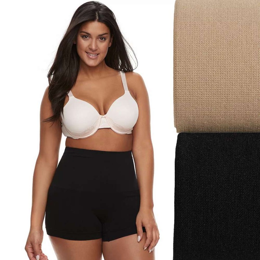 Bottoms * | Plus Size Lunaire 2-Pack Seamless Shaping High Waist Boy Shorts 3412Kp