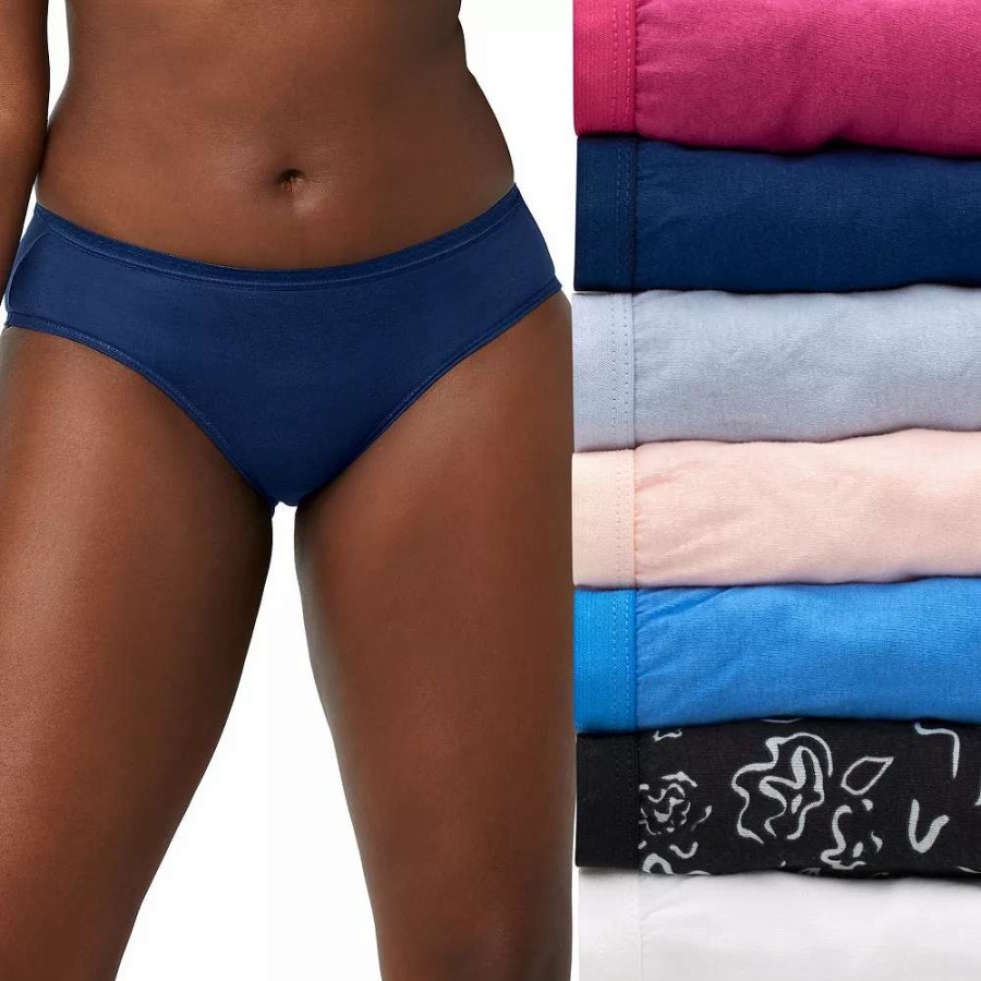 Panties * | Women'S Hanes Ultimate 6+1 Bonus Pack Cotton Hipster Panty Set 41H7Cc