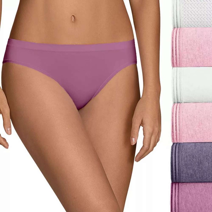 Panties * | Women'S Fruit Of The Loom Signature 6-Pack Ultra Soft Bikini Panty Set 6Duskbk