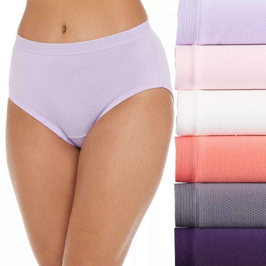 Panties * | Plus Size Fruit Of The Loom Fit For Me 6-Pack Hipster Panty Set 6Dkbmhp