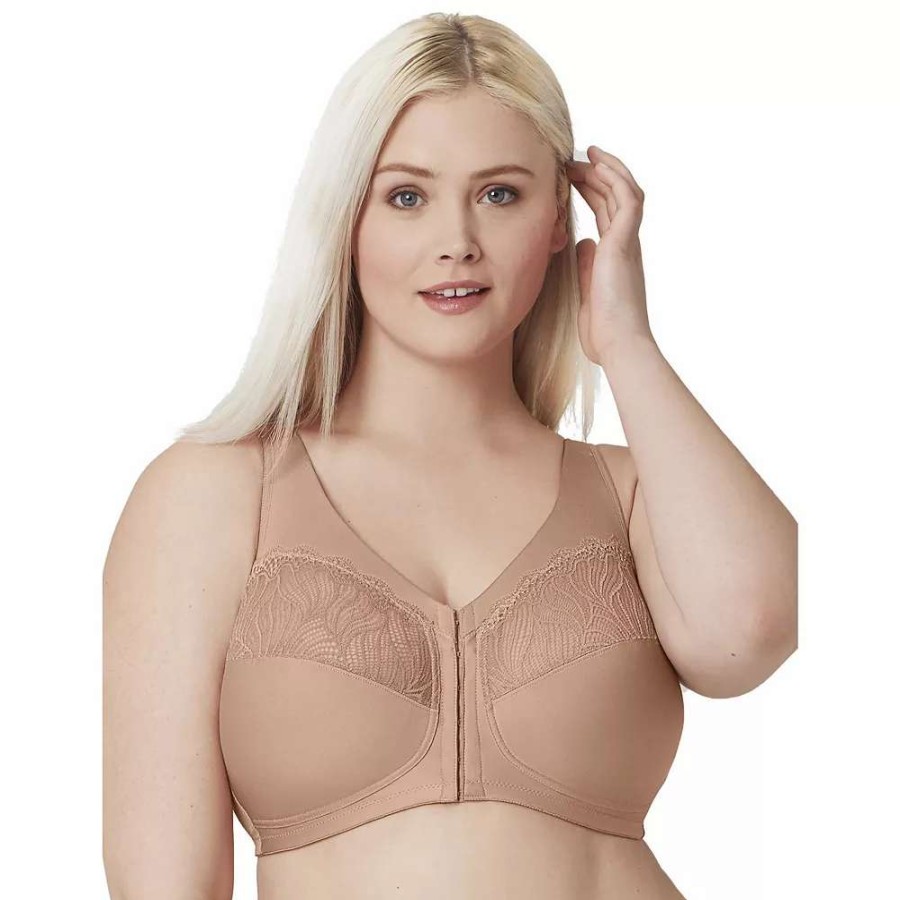 Bras * | Plus Size Glamorise Full-Figure Magiclift Front-Close Wireless Bra 1210