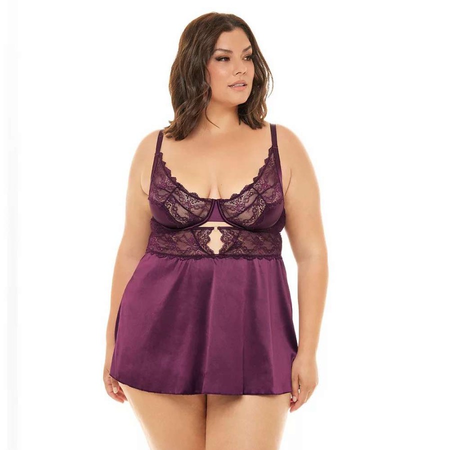 Lingerie * | Plus Size Oh La La Cheri Donna Babydoll Chemise 74-11905X